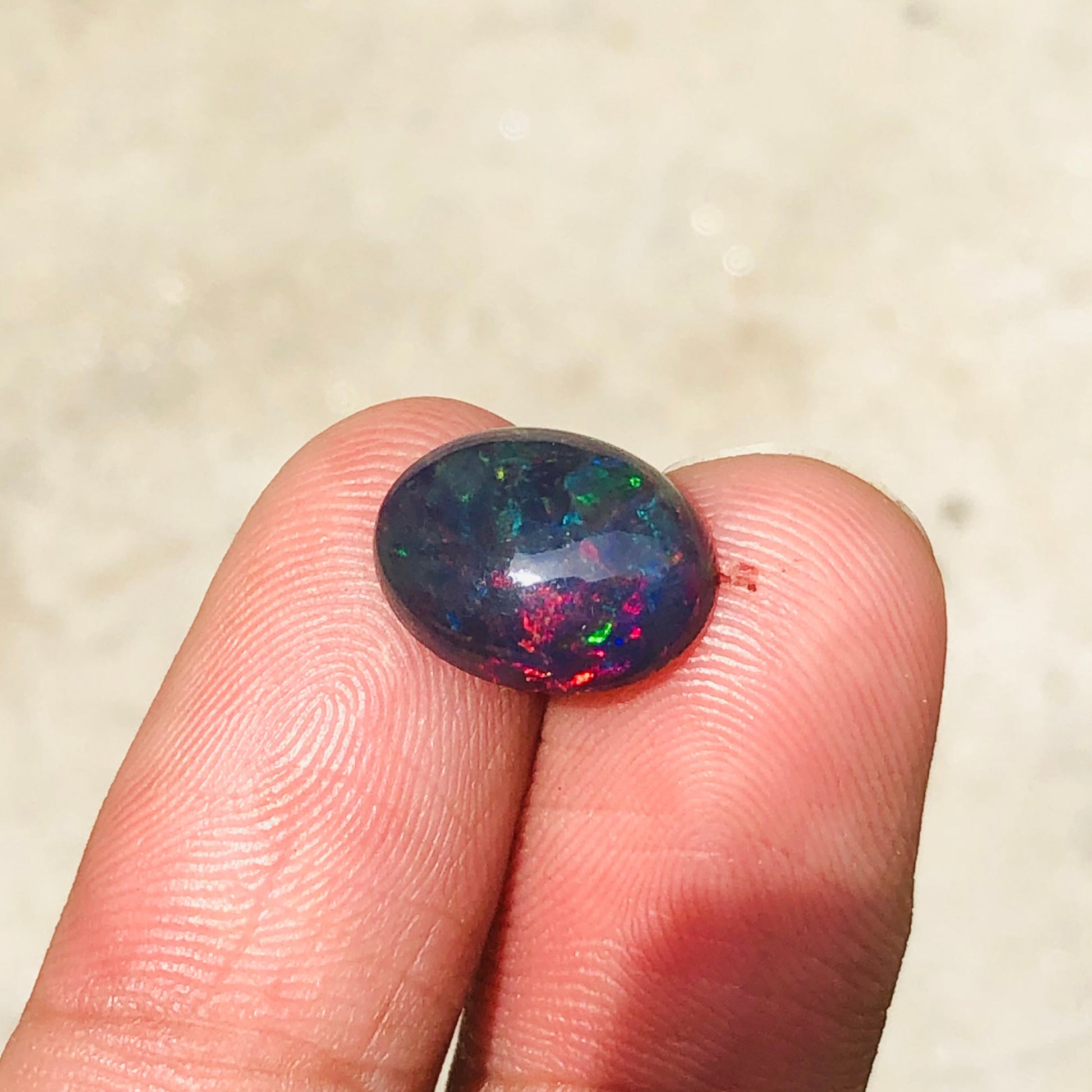2.85ct Opal for Sale - Black Fire Opal - October Birthstone - 14x11mm
