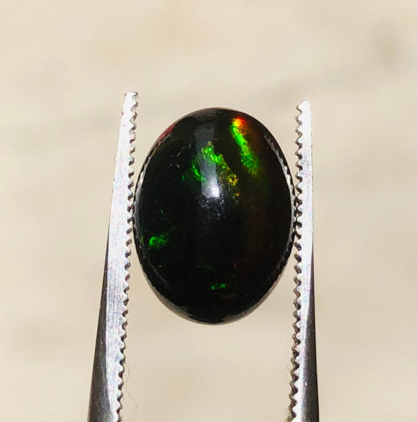 3.1ct Opal for Sale - Black Fire Opal - October Birthstone - 12x9mm