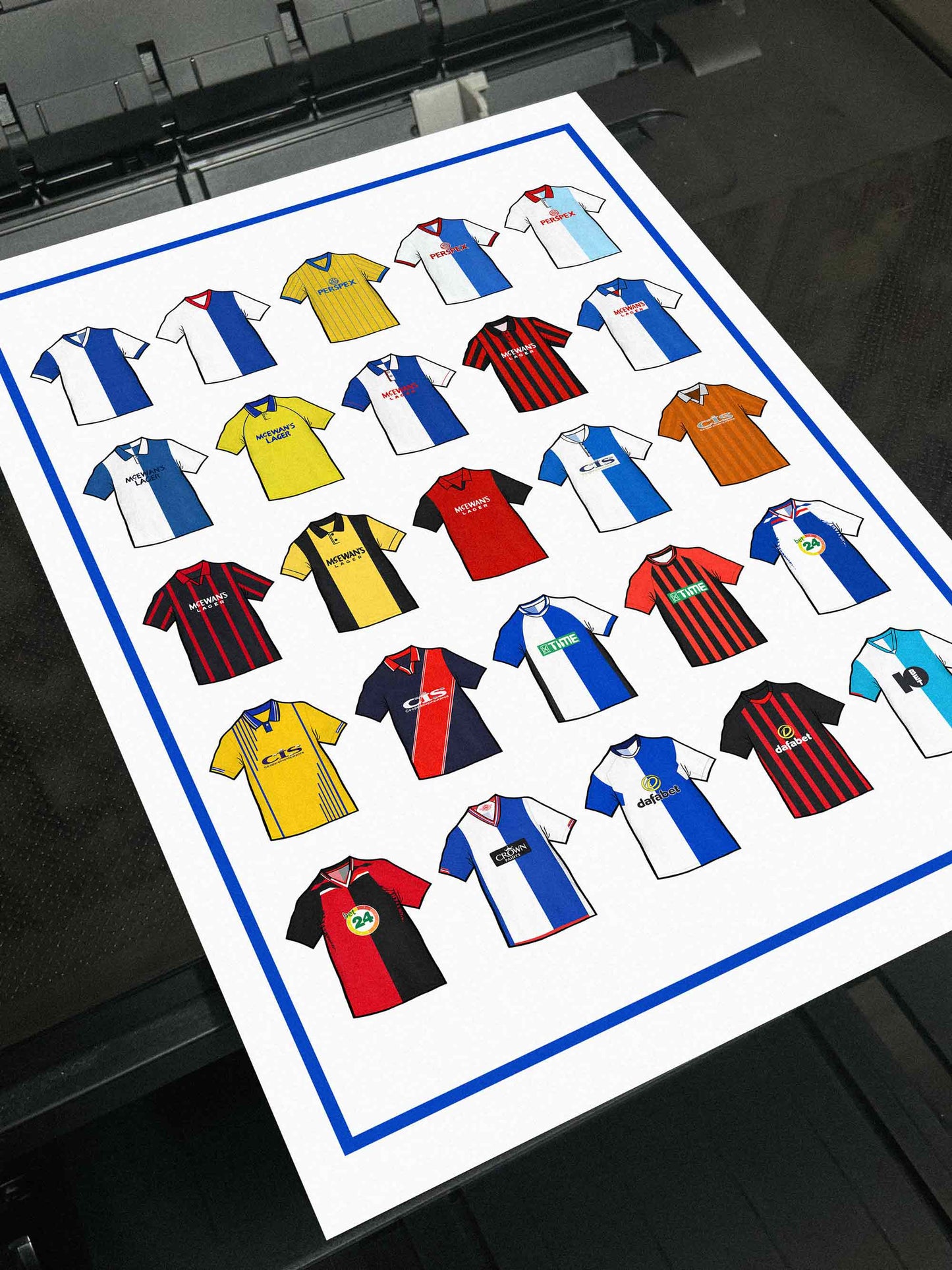 Blackburn Retro Shirts Football Print