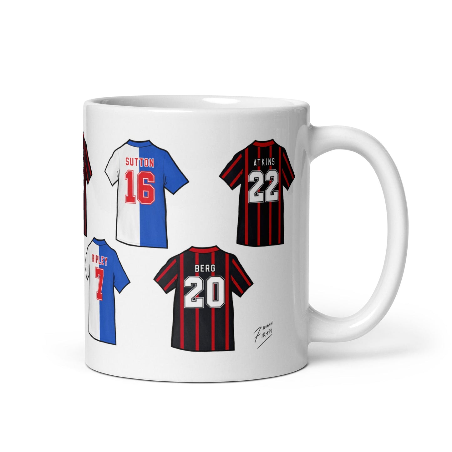Blackburn Legends Shirts Illustrated Ceramic Football Mug