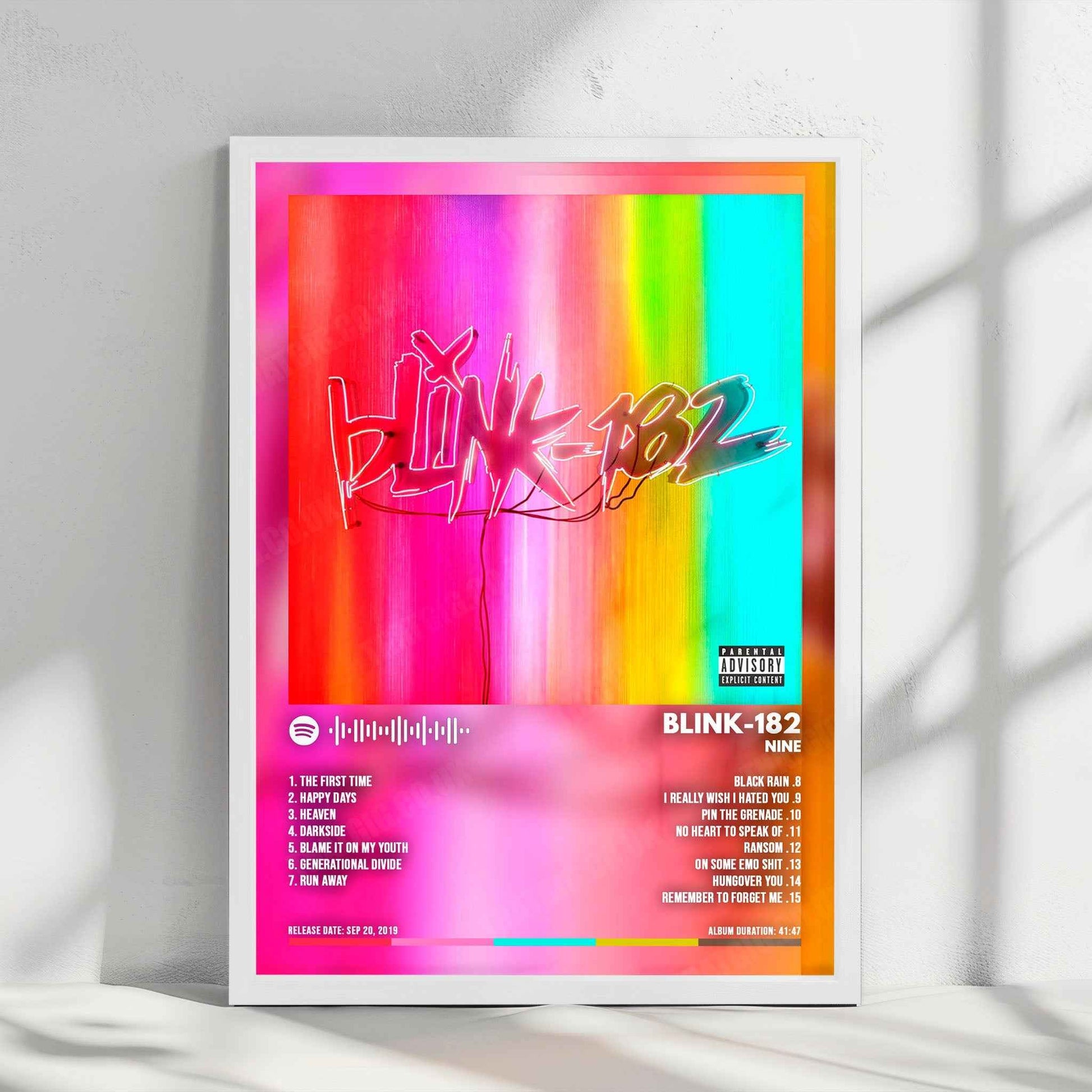 BLINK-182 - "Nine" Album Cover Poster - with Complete Tracklist
