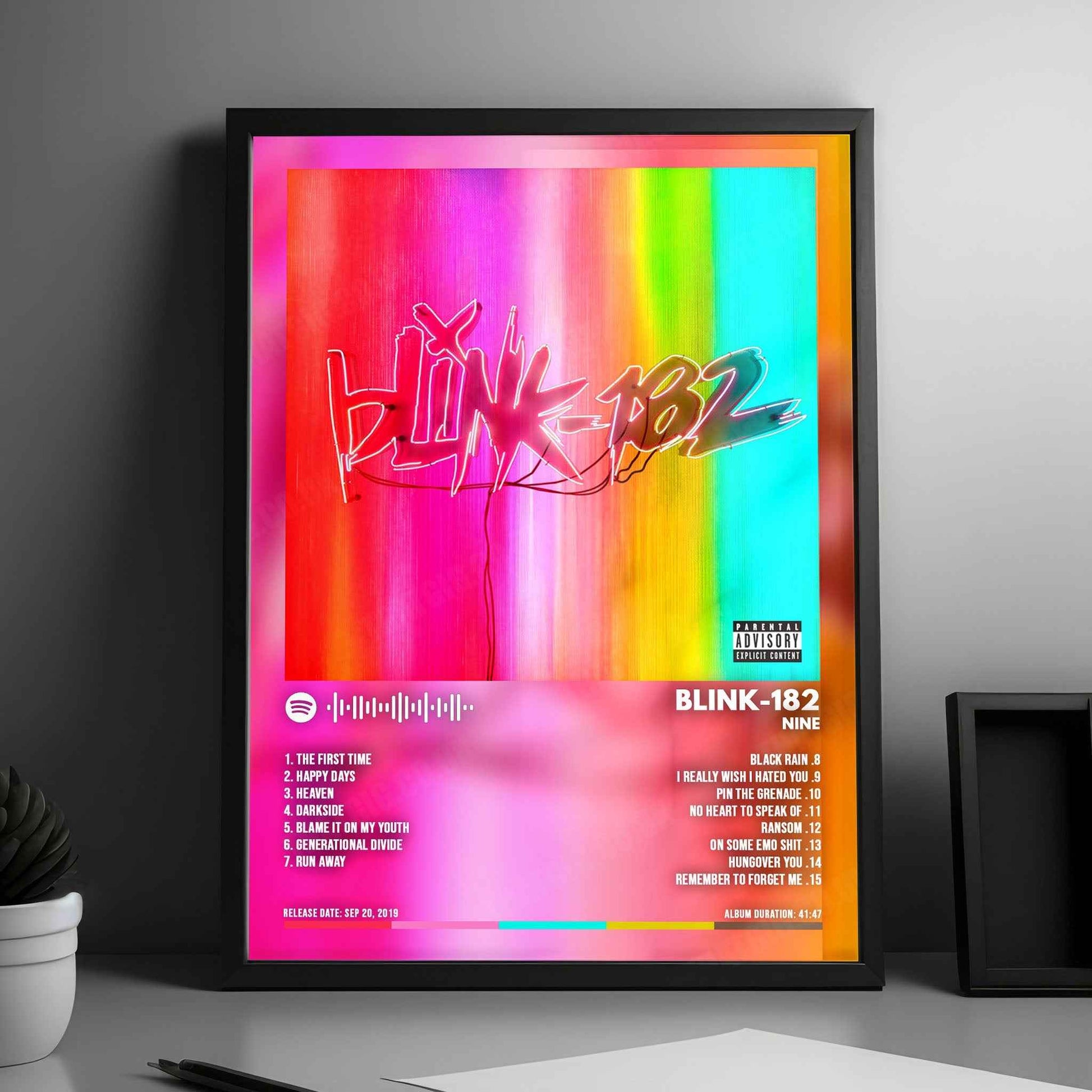 BLINK-182 - "Nine" Album Cover Poster - with Complete Tracklist