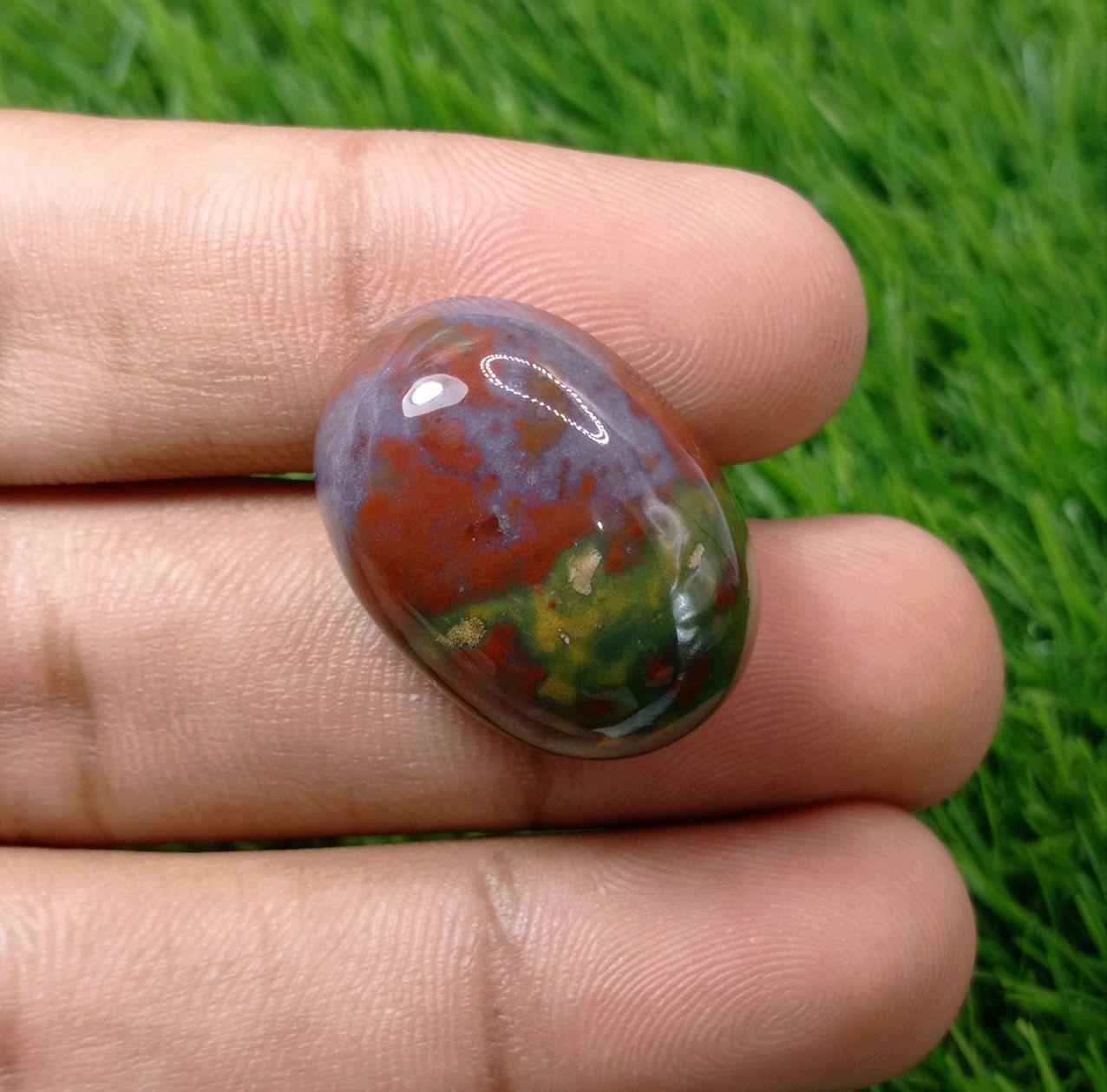49ct Imperial Quality Blood Stone - Heliotrope - Hajr-ul-Dam -26x19mm