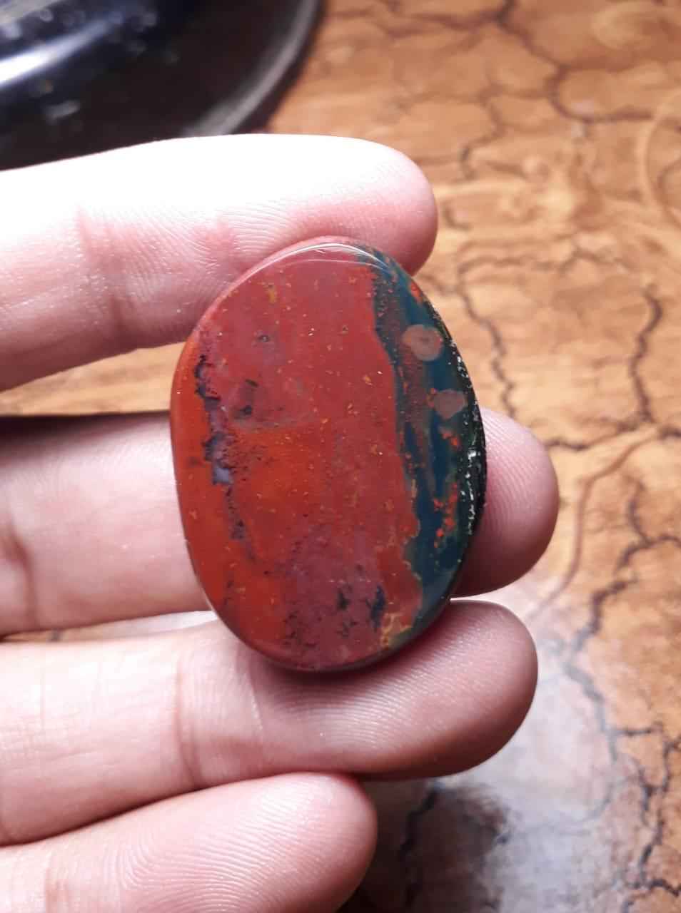 43.6ct Natural Blood Stone for Pendant and Another Jewelry Design, Dimension-32.7x23.8mm