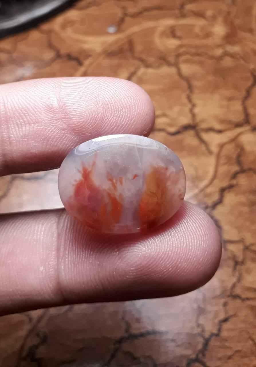 13.8ct Natural High Quality Blood Stone - Heliotrope - Dimension-21x16mm