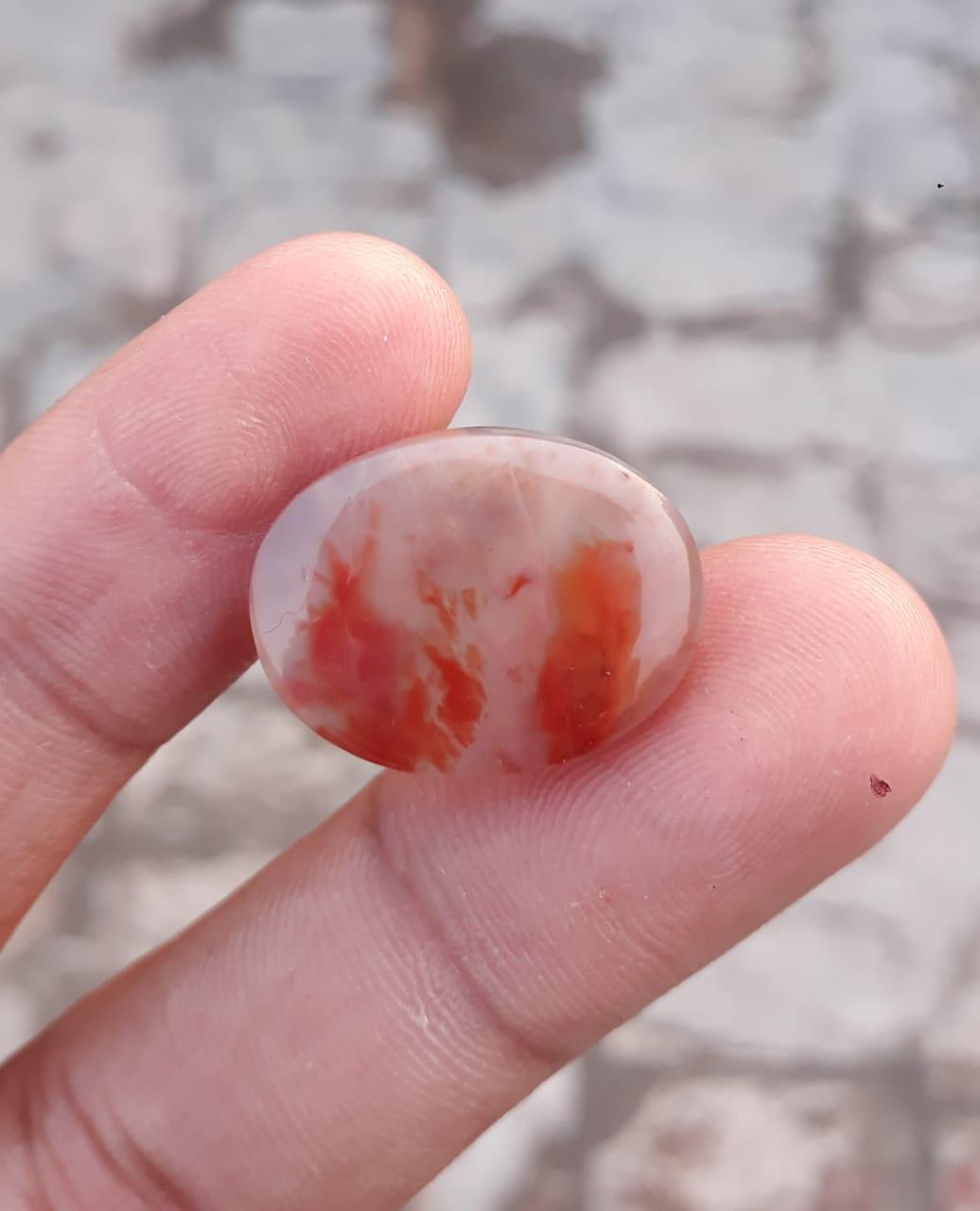 13.8ct Natural High Quality Blood Stone - Heliotrope - Dimension-21x16mm