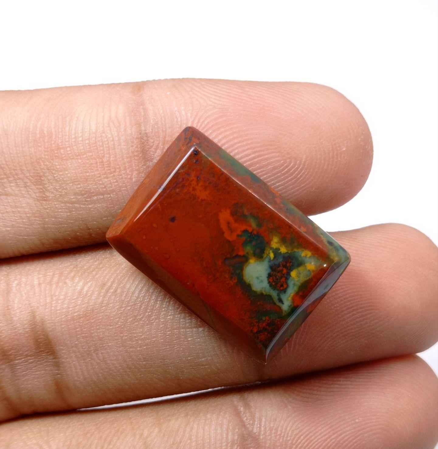 36.5ct Imperial Quality Blood Stone - Heliotrope - Hajr-ul-Dam-25x17mm