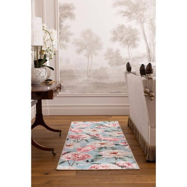 Eco-Washable Rug Flower Design