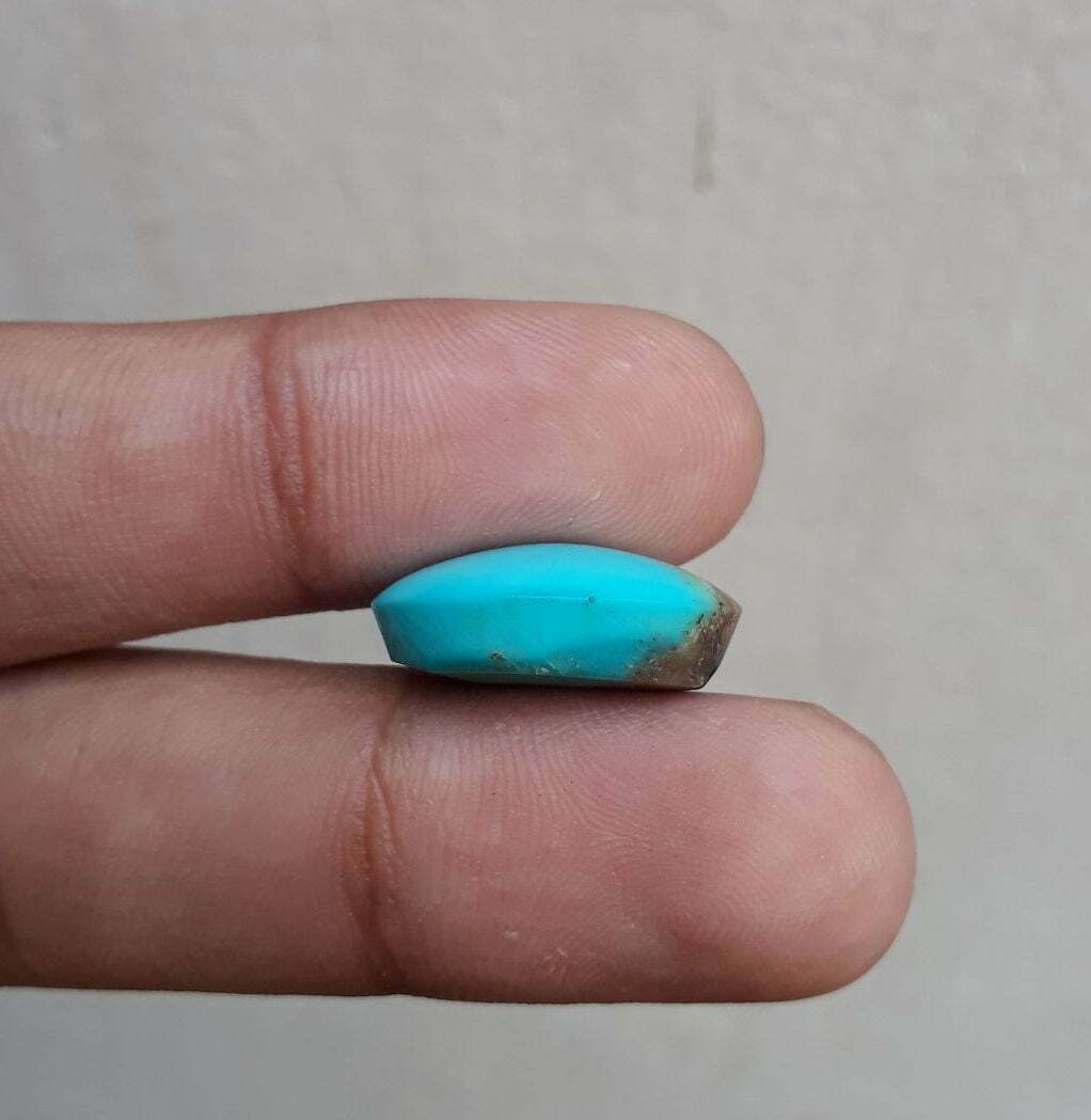 Natural Certified Turquoise - Blue Turquoise Feroza-14ct-19x16mm