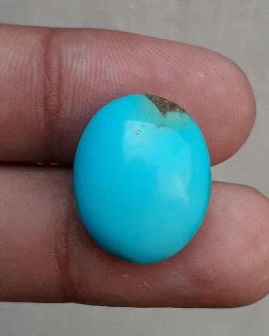 Natural Certified Turquoise - Blue Turquoise Feroza-14ct-19x16mm