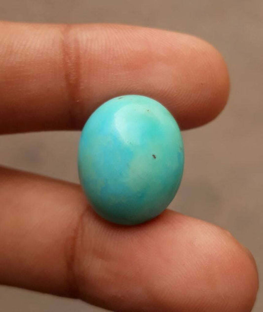 18ct Natural Certified Turquoise - Blue Turquoise - 18ct-19x16mm