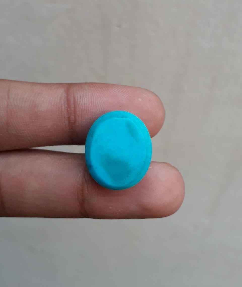 Natural Certified Turquoise blue Turquoise Feroza-21ct-20x17mm