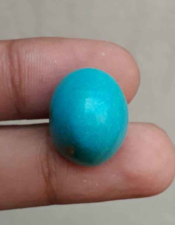 23.8ct Natural Certified Turquoise - Blue Turquoise - 20x15mm