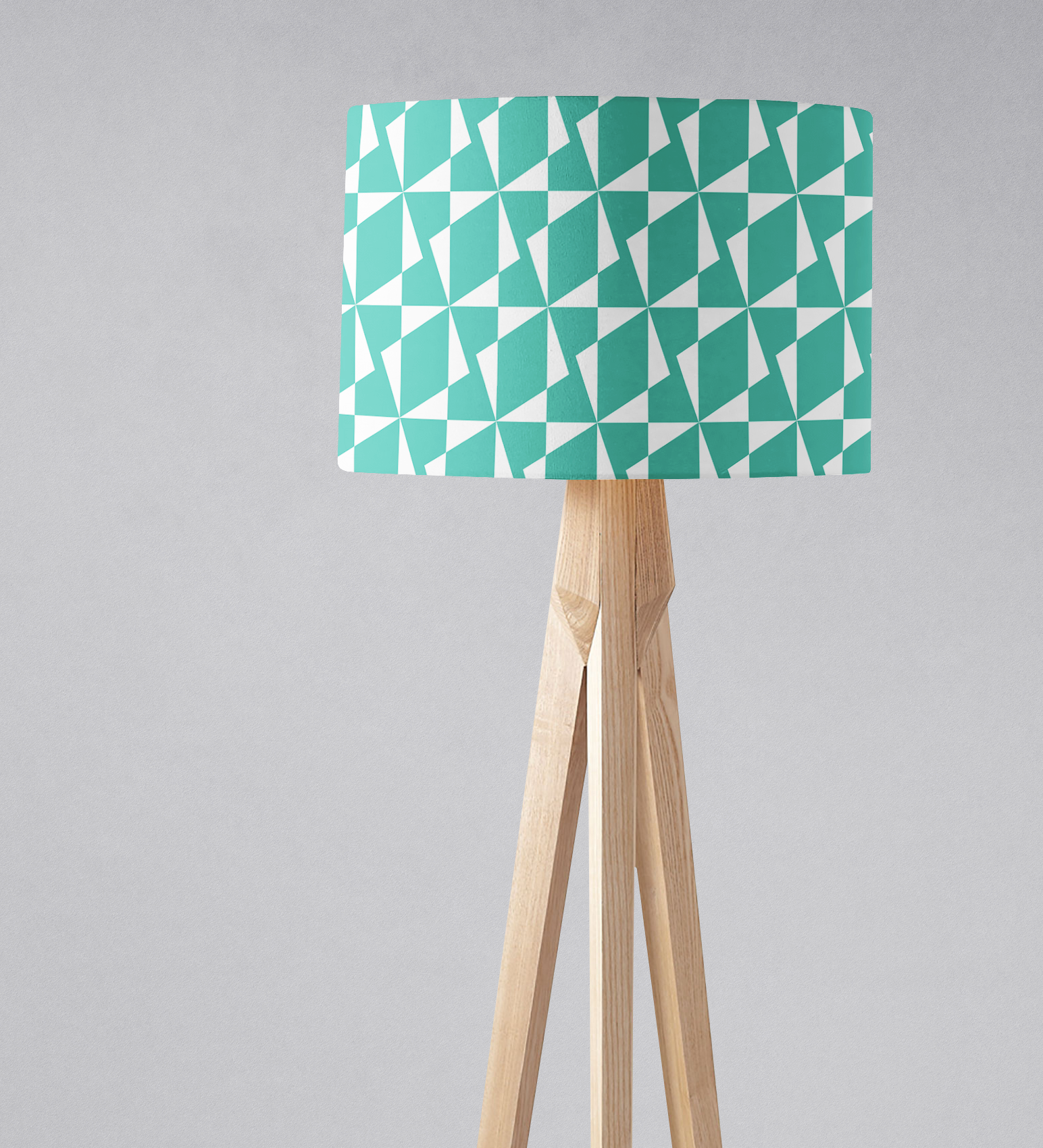 Turquoise and White Retro Geometric Lampshade, Ceiling or Table Lamp Shade