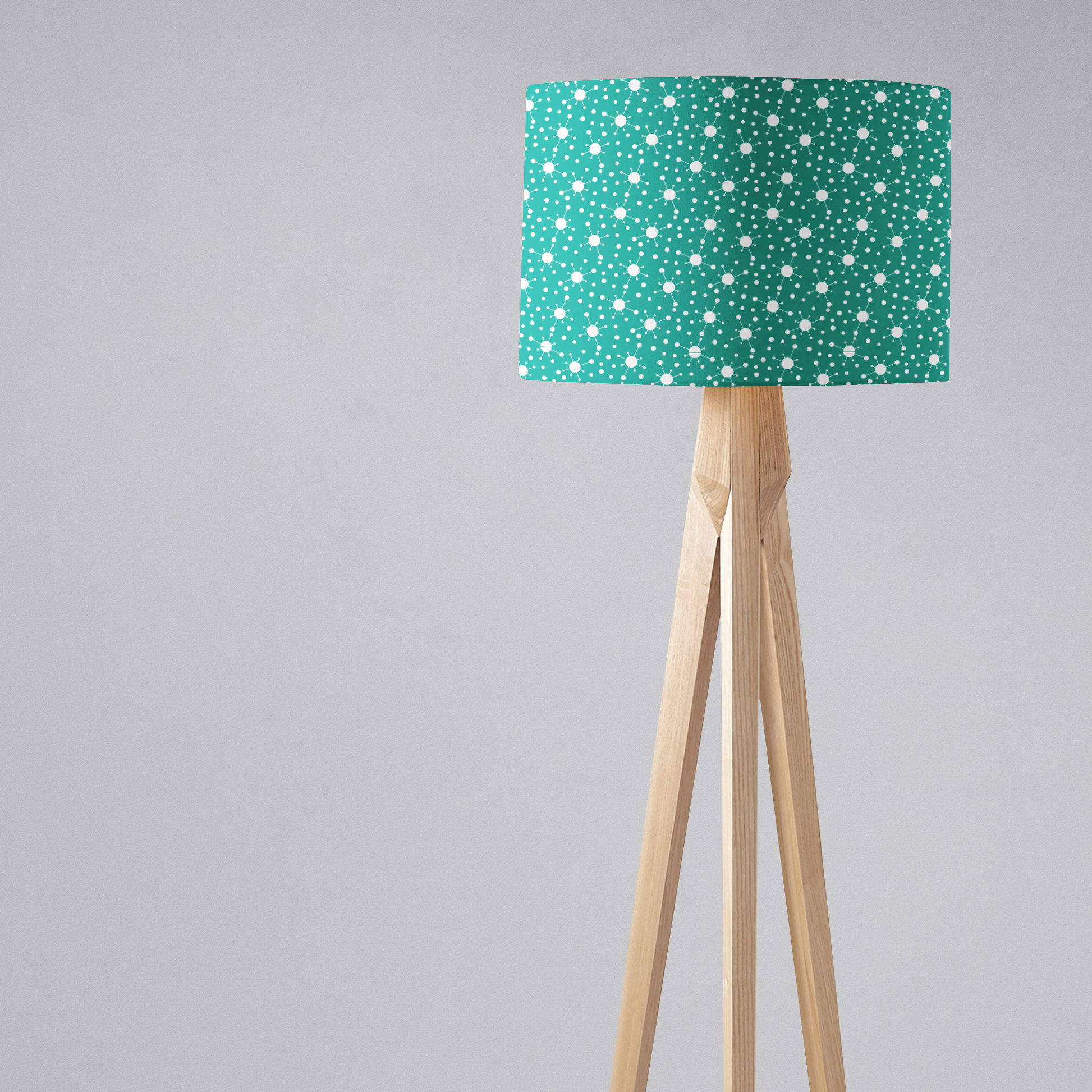 Turquoise and White Retro Lampshade, Ceiling or Table Lamp Shade