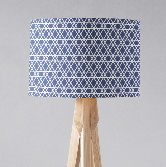 Blue and White Lines Lampshade, Ceiling or Table Lamp Shade