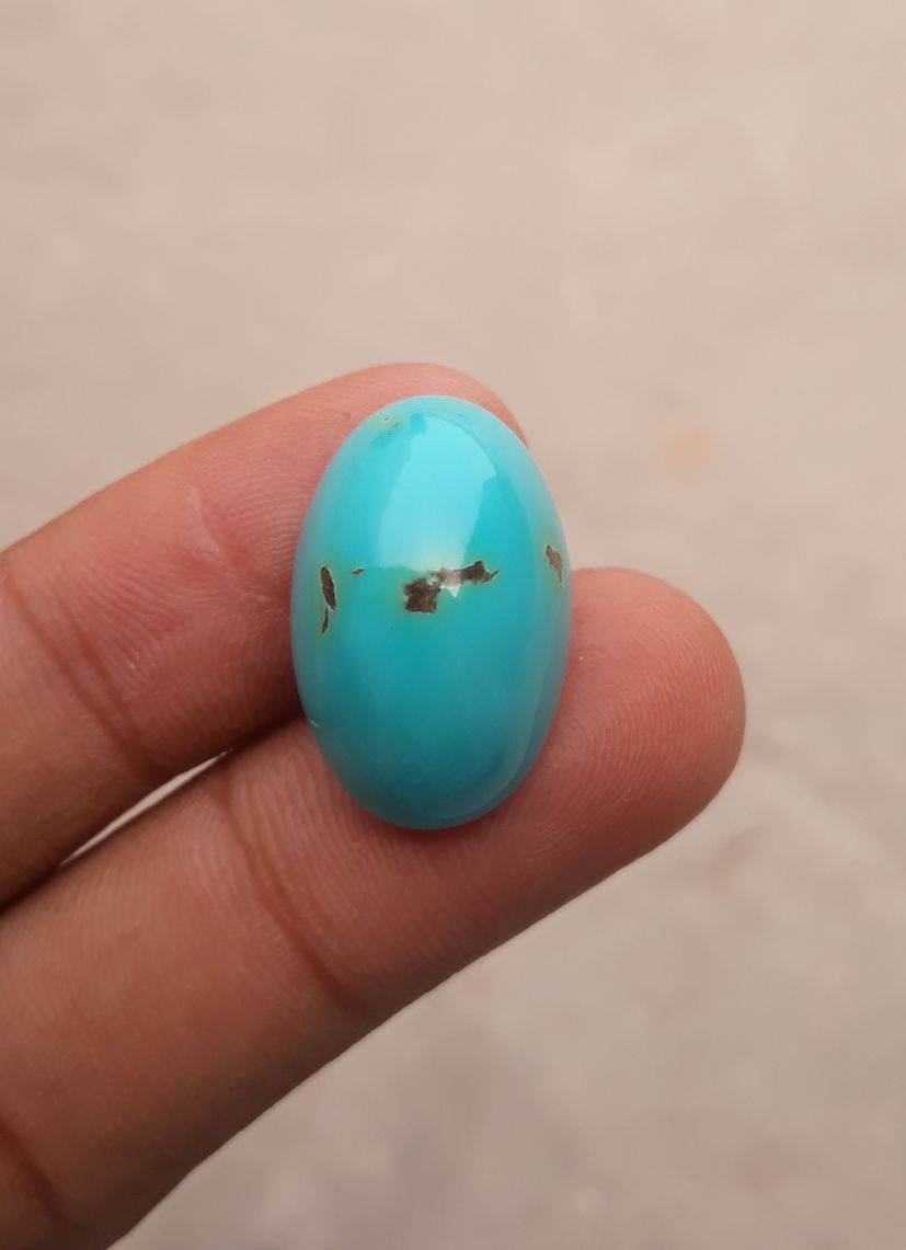 Natural Certified Turquoise  - Blue Turquoise - 26.5ct- 23x15mm