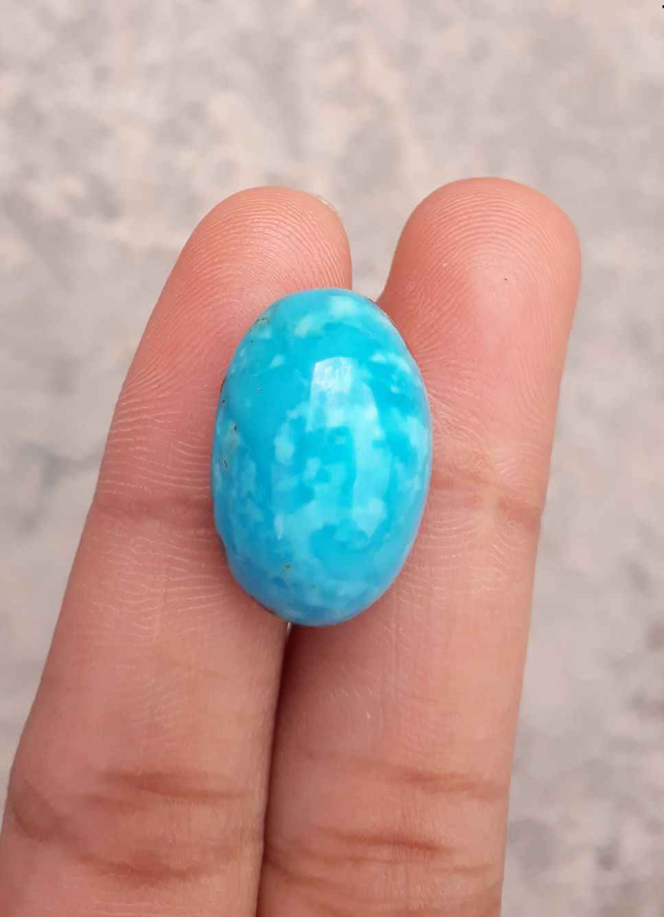 Natural Certified Turquoise  - Blue Turquoise - 21.5ct- 21x14mm