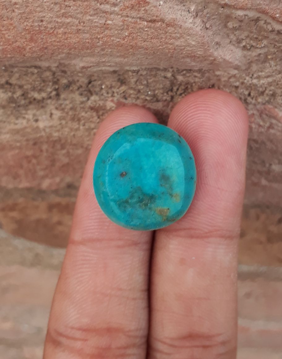 Natural Certified Turquoise  - Blue Turquoise - 25ct- 19x18mm