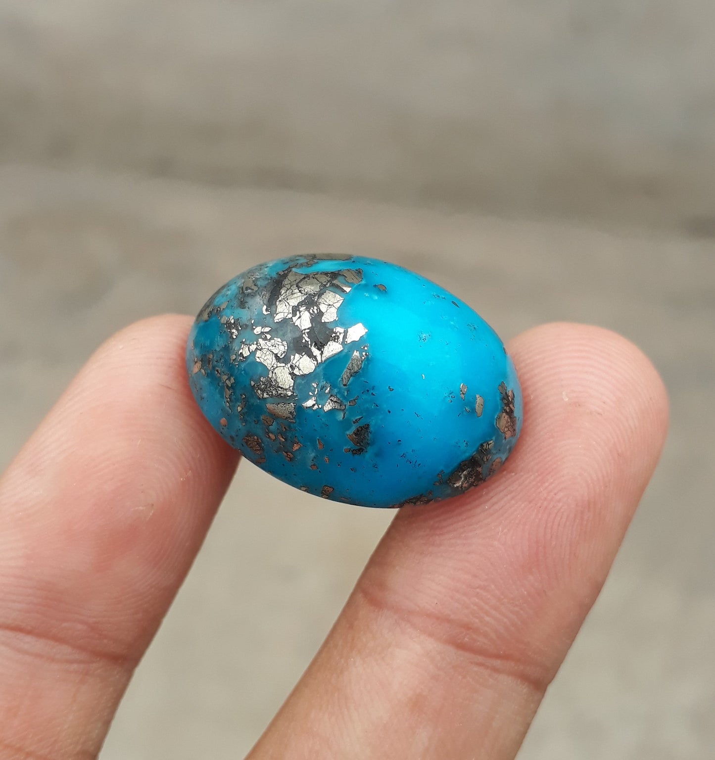 Natural Turquoise with Pyrite - Blue Matrix Turquoise - Shajri Feroza-45.5Ct