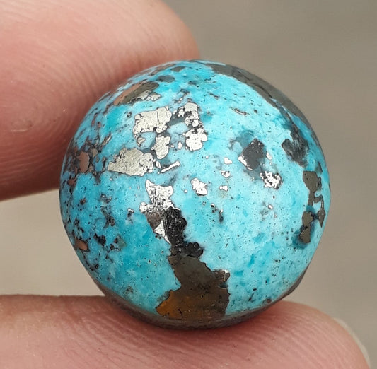 Natural Turquoise with Pyrite - Blue Matrix Turquoise - Shajri Feroza-33.25Ct