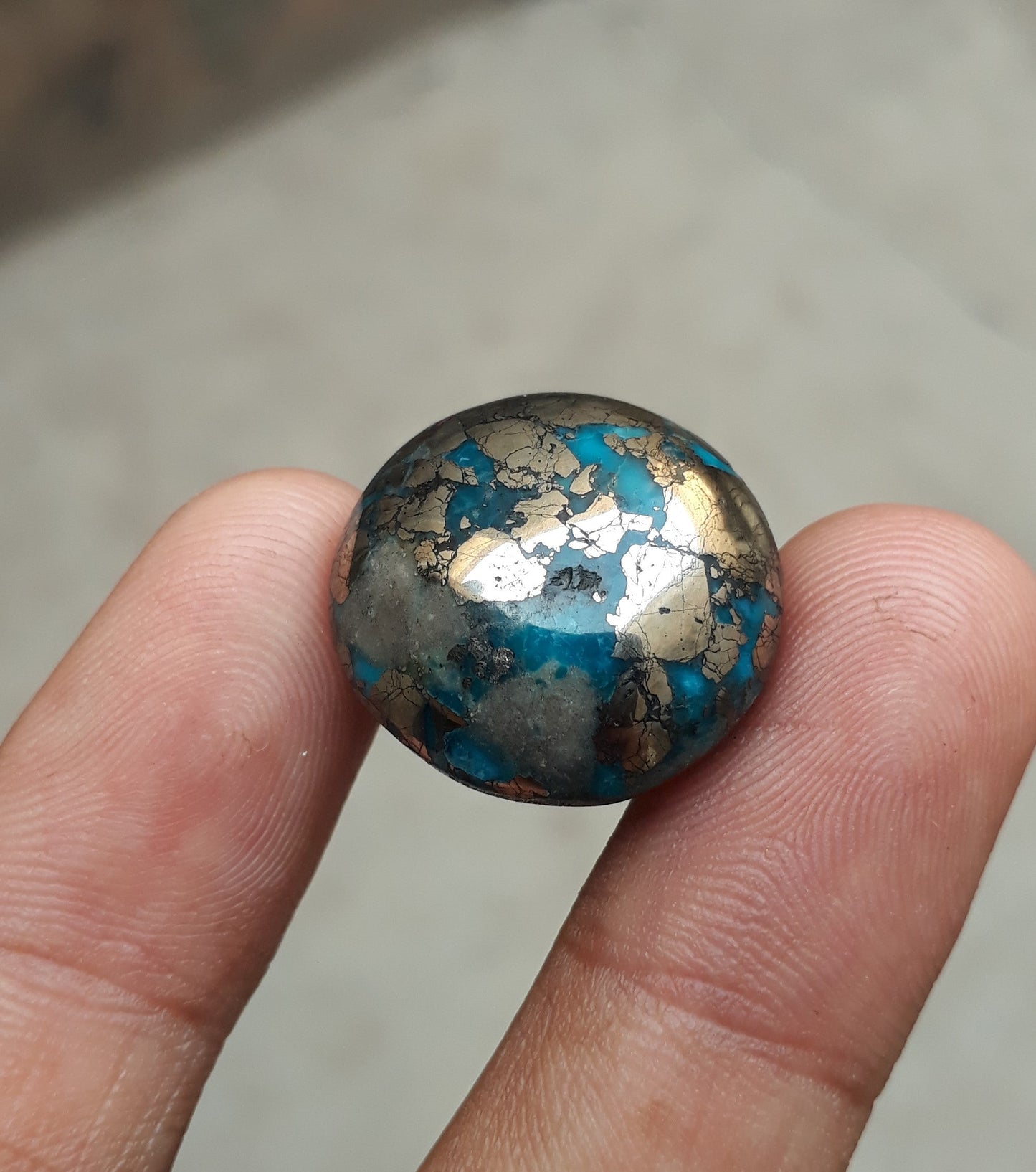 Natural Turquoise with Pyrite - Blue Matrix Turquoise - Shajri Feroza-45.4Ct