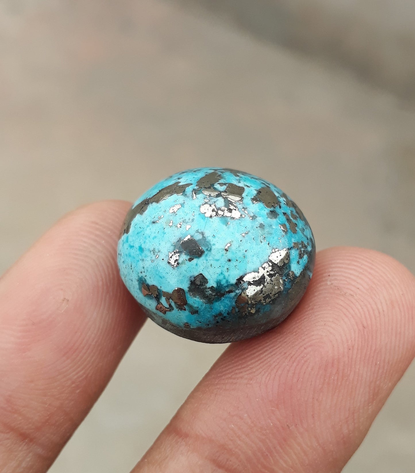 Natural Turquoise with Pyrite - Blue Matrix Turquoise - Shajri Feroza-33.25Ct