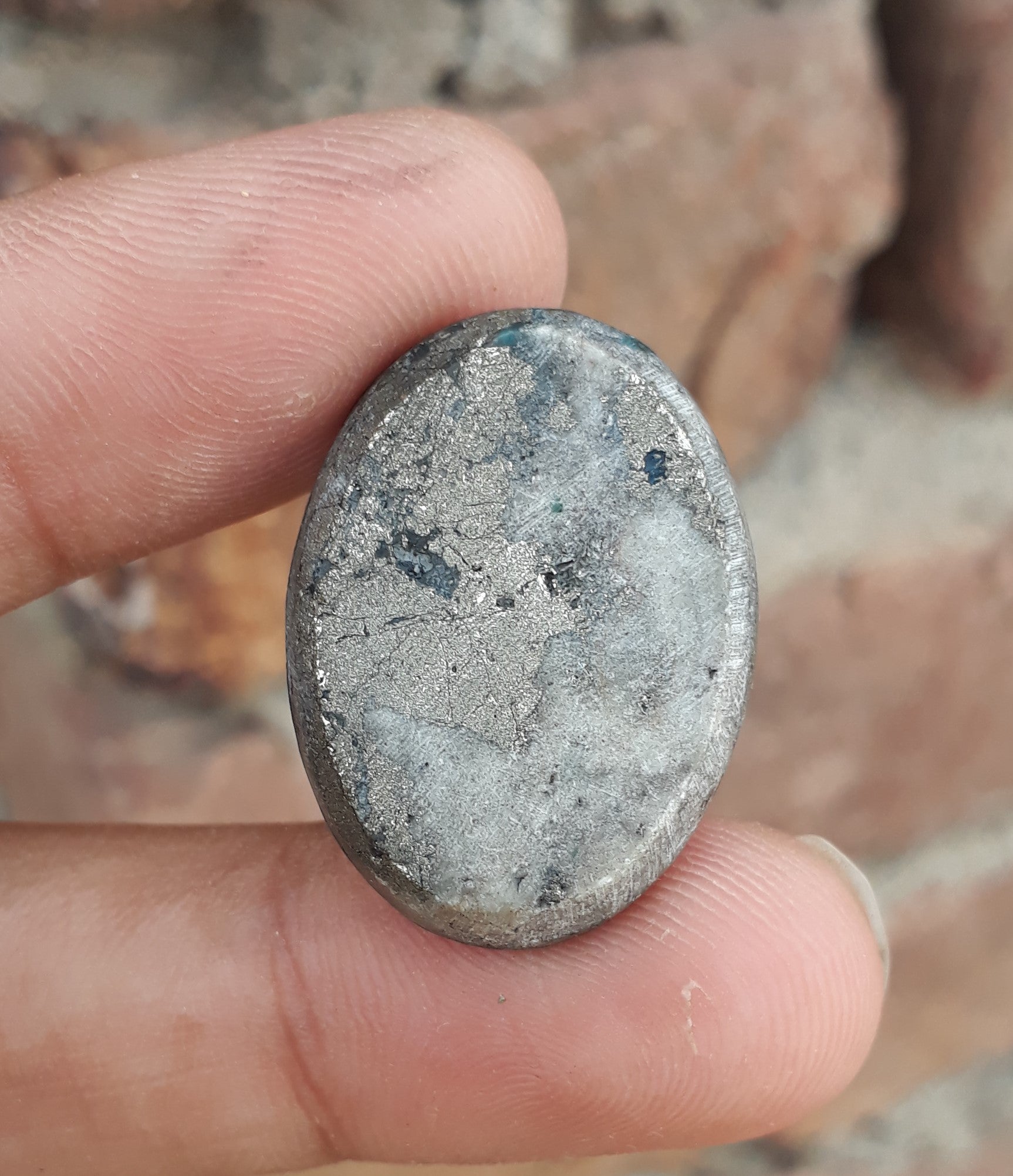 Natural Turquoise with Pyrite - Blue Matrix Turquoise - Shajri Feroza-43Ct