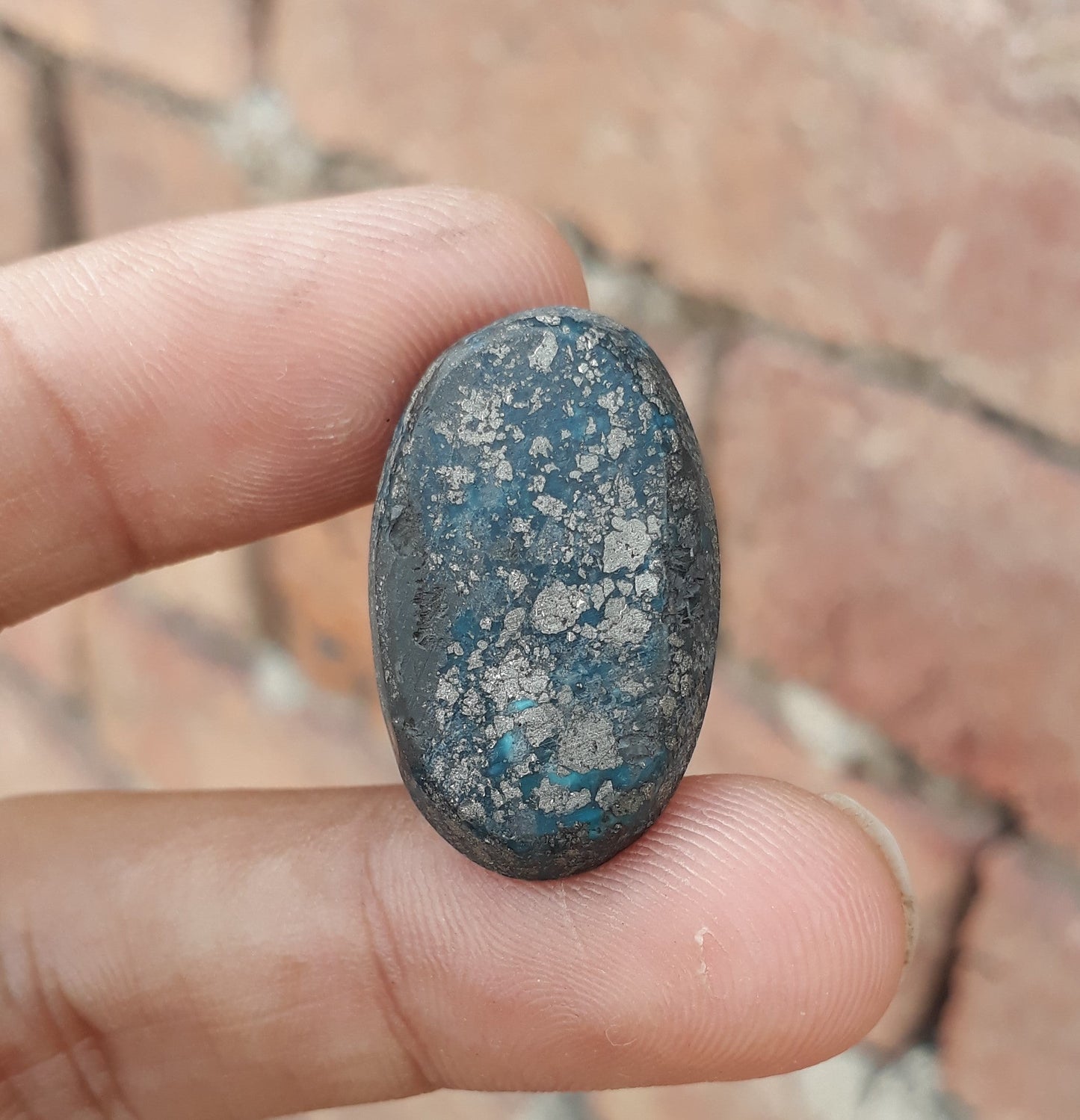 Natural Turquoise with Pyrite - Blue Matrix Turquoise - Shajri Feroza-41Ct