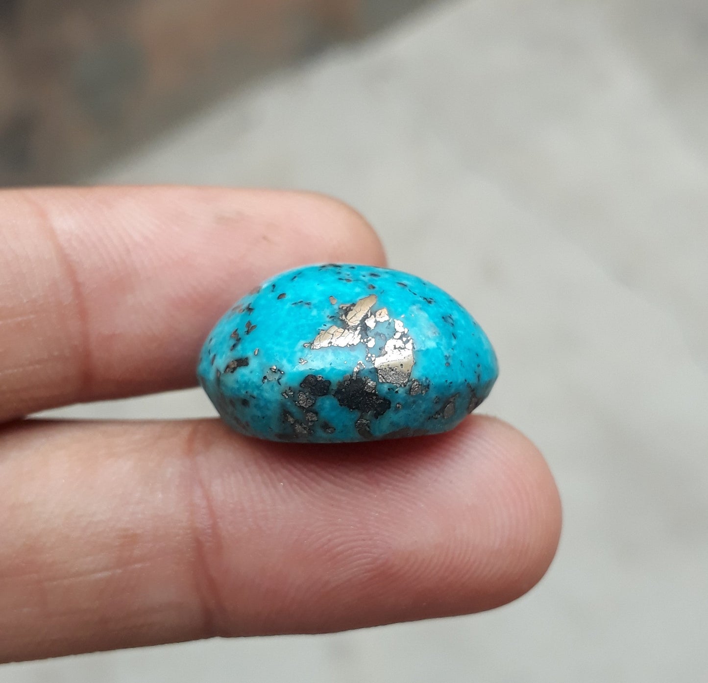 Natural Turquoise with Pyrite - Blue Matrix Turquoise - Shajri Feroza-38.2Ct