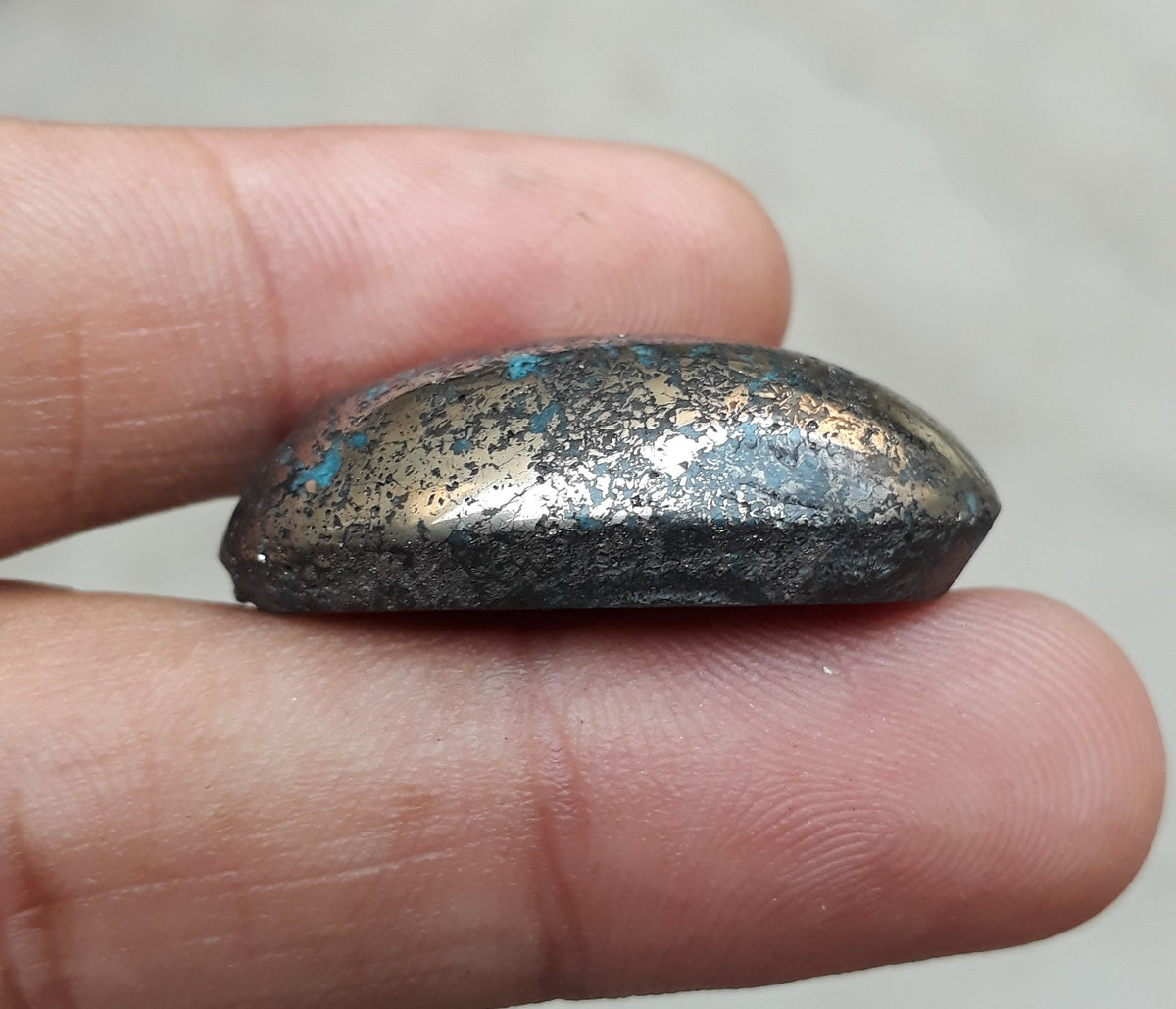 Natural Turquoise with Pyrite - Blue Matrix Turquoise - Shajri Feroza-71.5Ct
