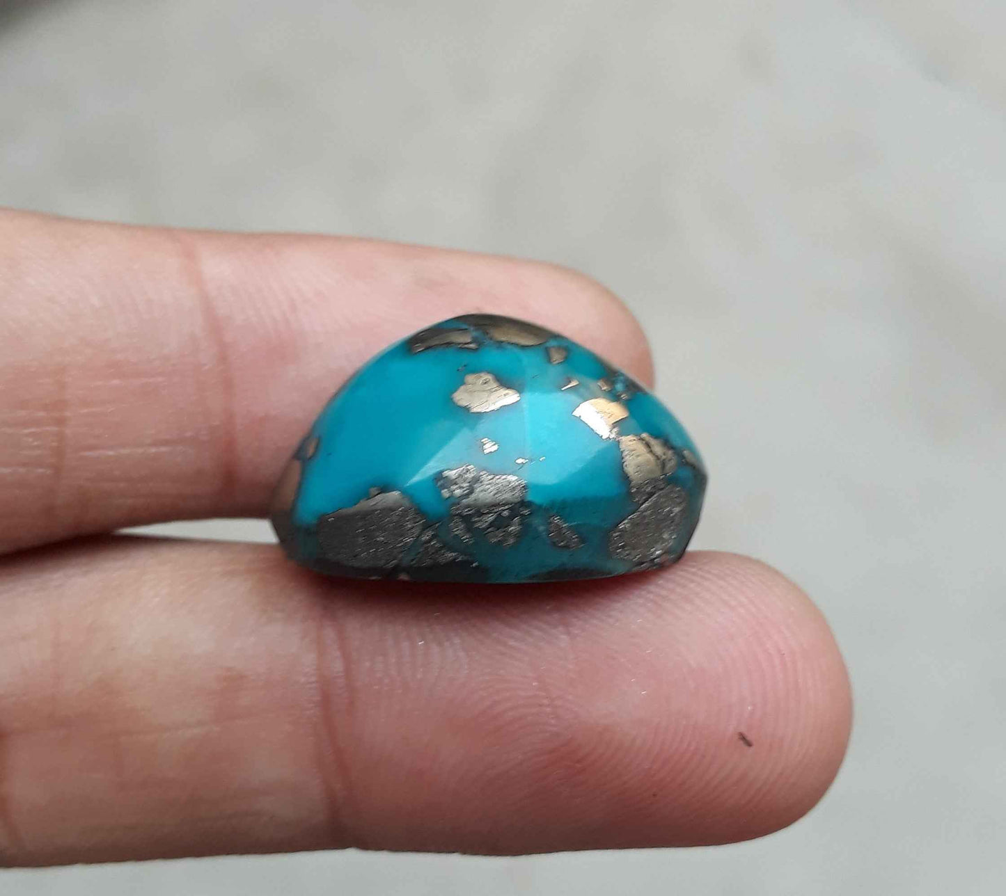 Natural Turquoise with Pyrite - Blue Matrix Turquoise - Shajri Feroza-38.5Ct