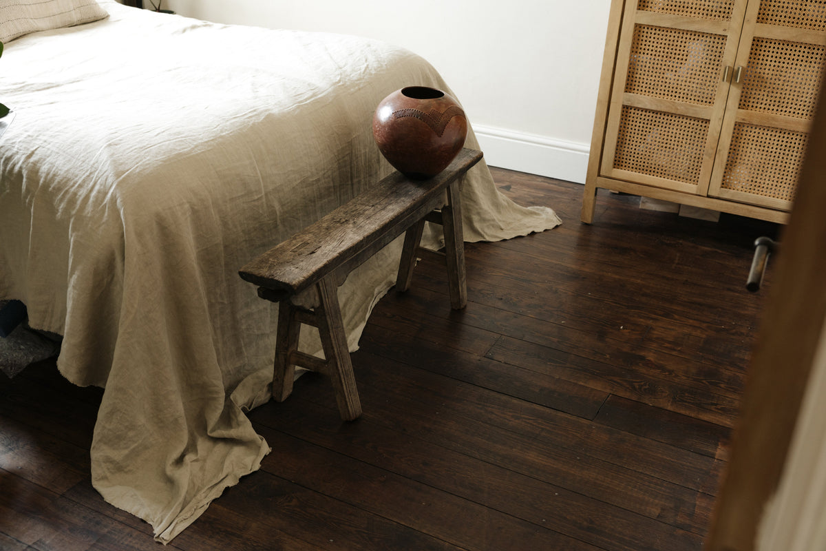 Antique Rustic Elm Bench 06