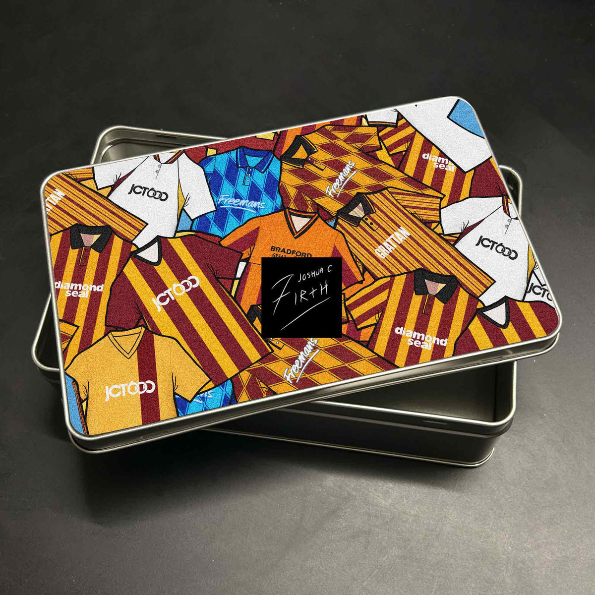 Bradford Inspired Football Retro Shirts Metal Sweets / Biscuit Tin