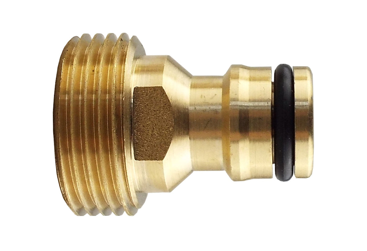 Tap Connector Snap-On Male - 3/4in BSPM Brass Garden Hose Pipe Hose Pipe Fitting