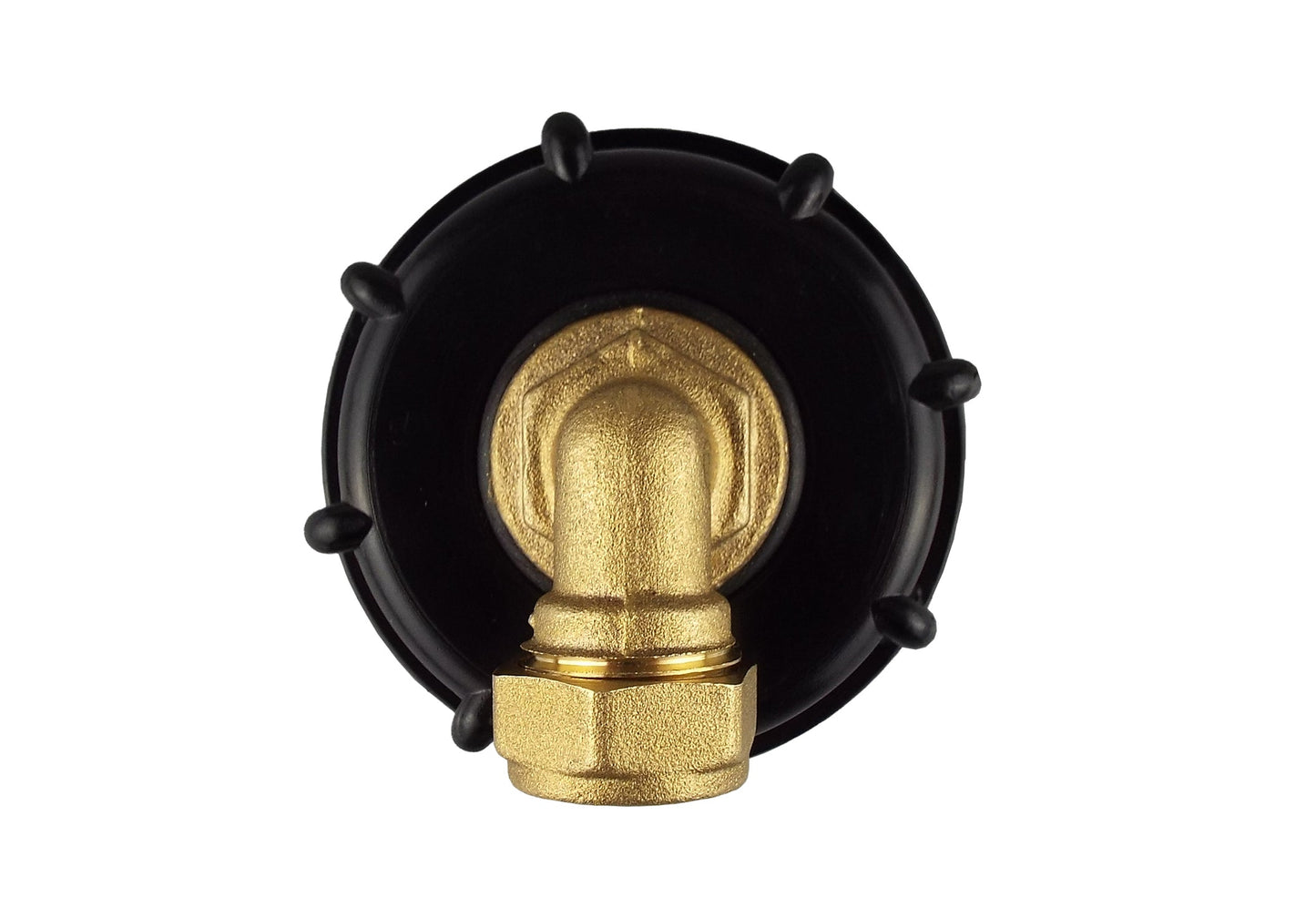 IBC 2 S60X6 Cap with Brass Compression Elbow 3/4 BSP - 15mm for Water Connector