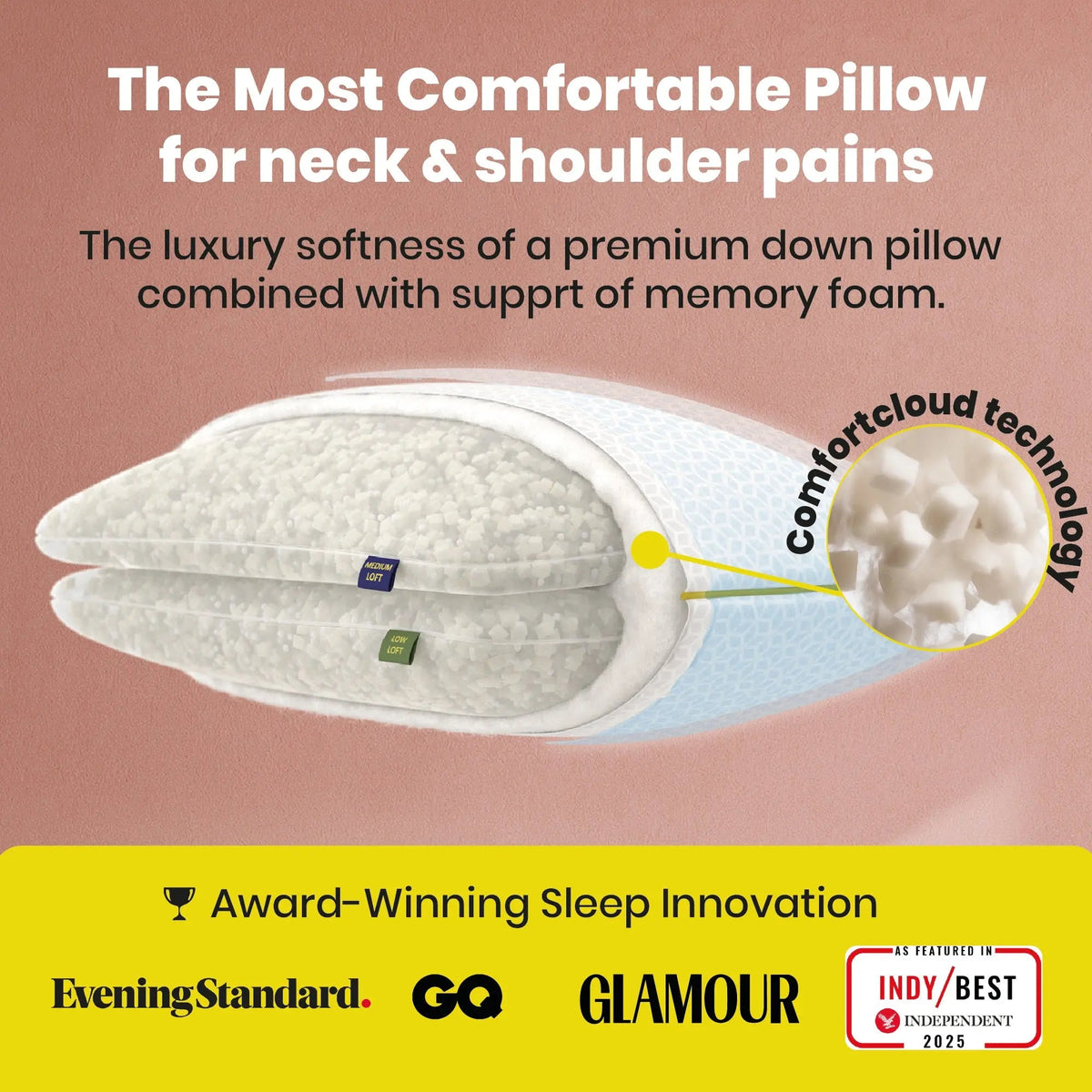Brightr® Stella Hybrid Neck Relief pillow