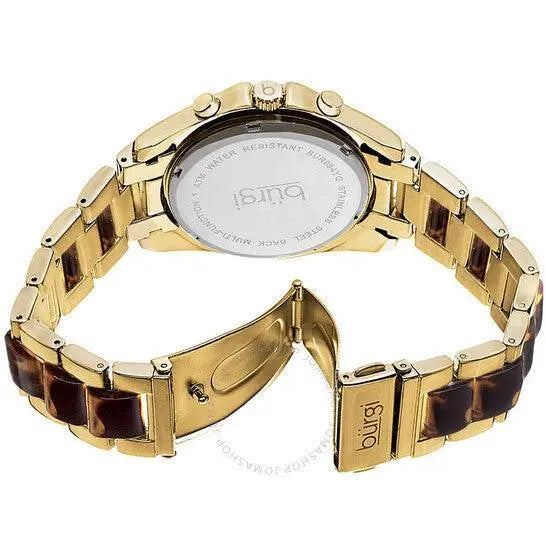 Burgi BUR094YG Womens Gold Tortoise Watch