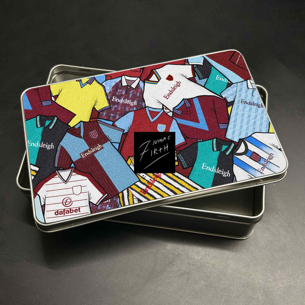 Burnley Inspired Retro Shirts Metal Sweets / Biscuit Tin