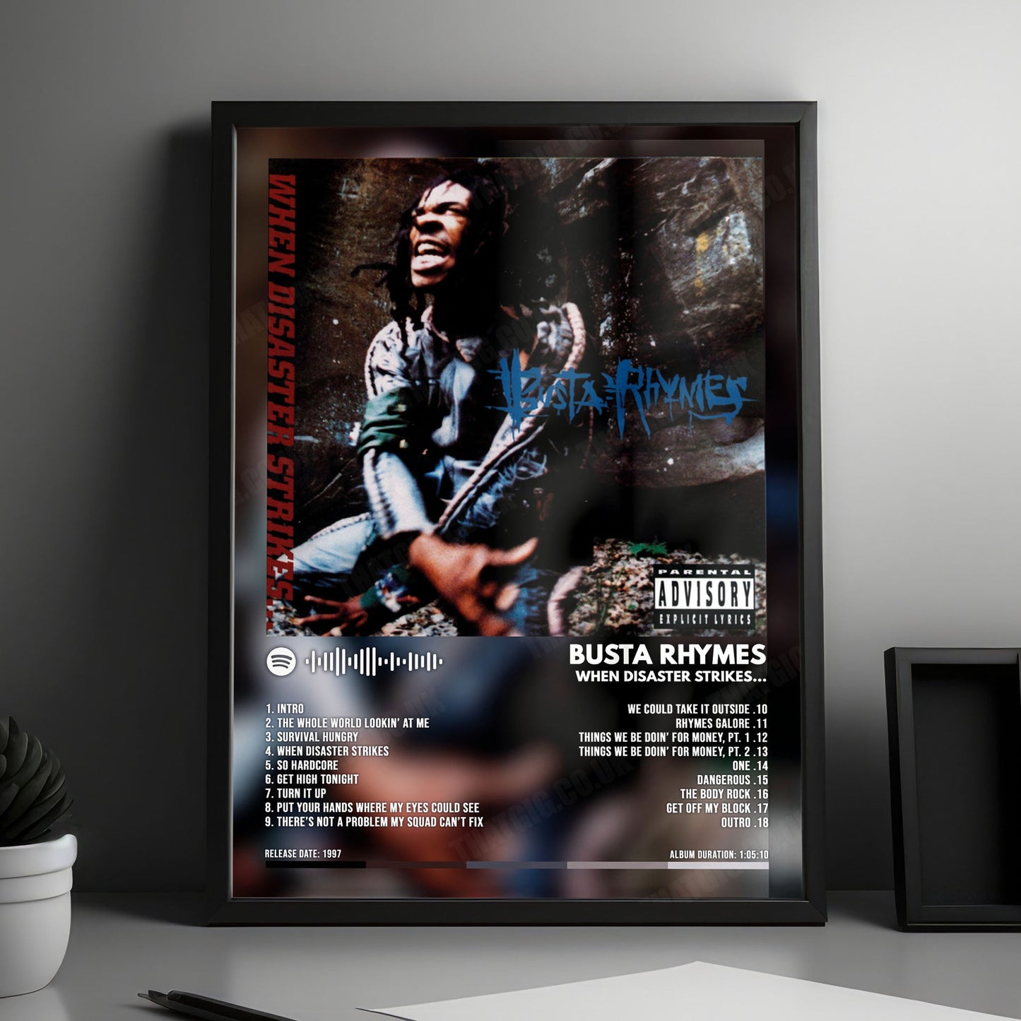 Busta Rhymes "When Disaster Strikes" Album Cover Poster - with Complete Tracklist