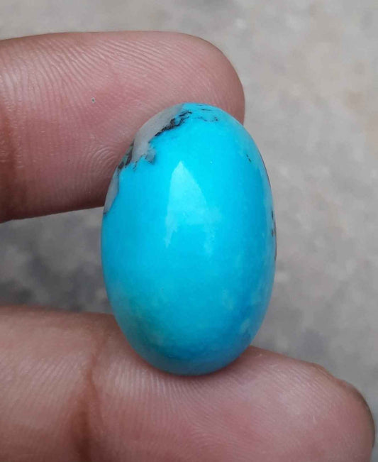 34ct Natural Certified Turquoise - Blue Turquoise - 34ct-25x16mm