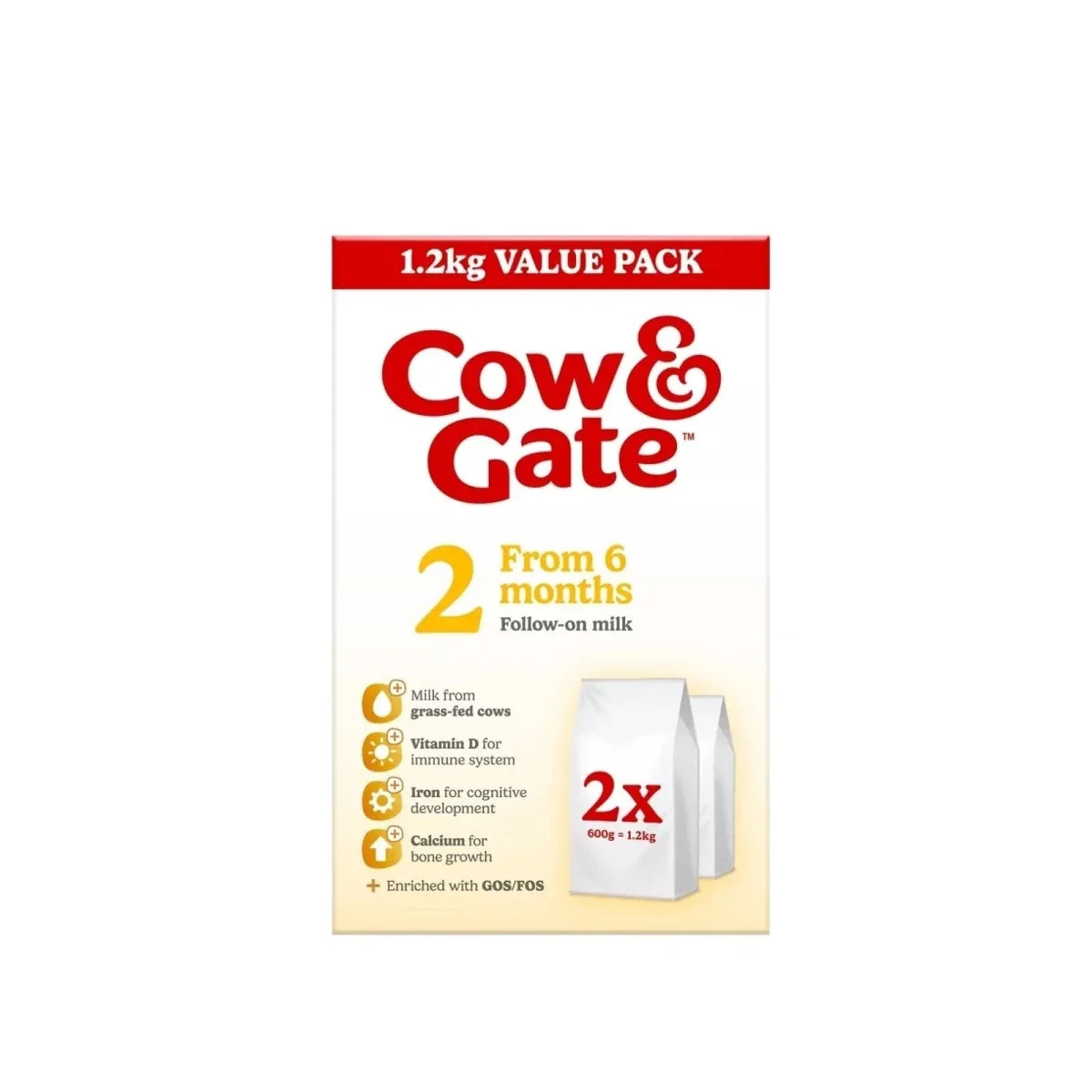 Cow & Gate 2 Follow On Milk Formula 6-12 months 1.2kg (2x600g)