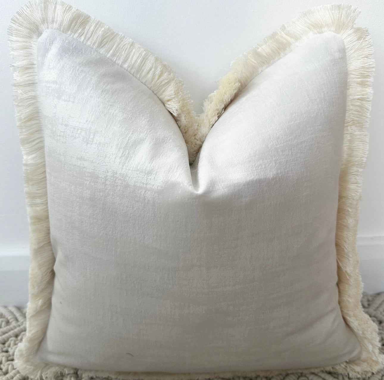 The Couture Cushion - The Fringed Ivory Dolce fringed in Ivory - Style No. 133