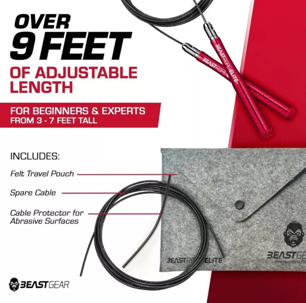 Beast Elite Jump Rope Skipping Rope Men & Women Built Speed Premium Aluminium