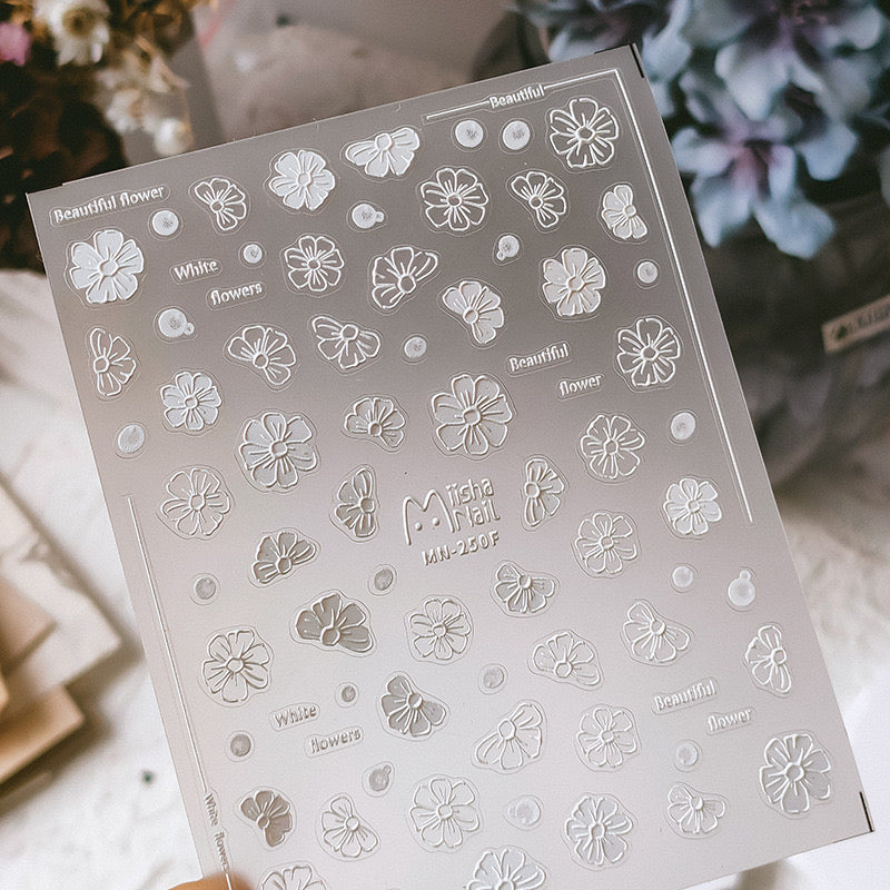 Hello Claws | Nail Deco White Flower Sticker