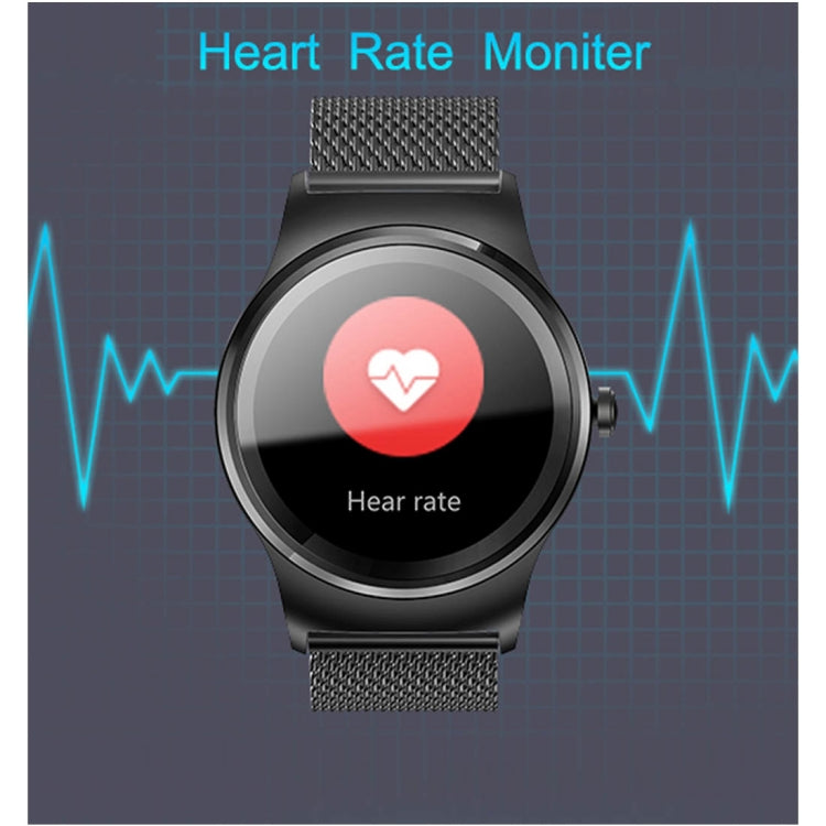 SMA-Round 1.28 inch Color Touch Screen Bluetooth Smart Watch, Waterproof, Support Voice Control / Heart Rate Monitor / Sleep Monitor / Bluetooth Camera, Compatible with Android and iOS System, SMA-Round/Orange Leather Strap, SMA-Round/Silver Leather St...