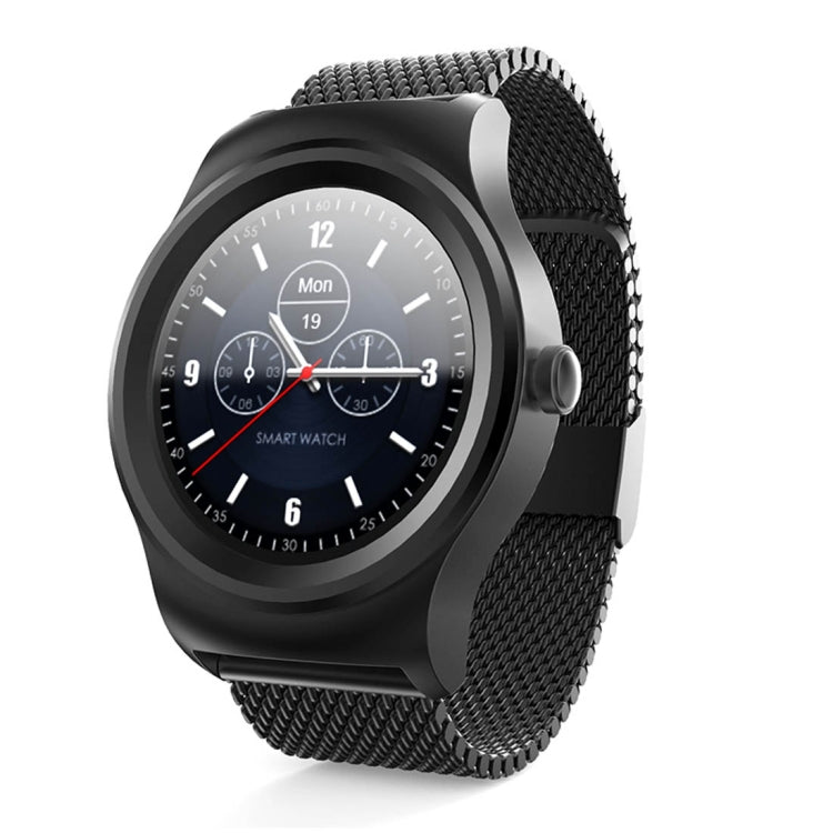 SMA-Round 1.28 inch Color Touch Screen Bluetooth Smart Watch, Waterproof, Support Voice Control / Heart Rate Monitor / Sleep Monitor / Bluetooth Camera, Compatible with Android and iOS System, SMA-Round/Orange Leather Strap, SMA-Round/Silver Leather St...