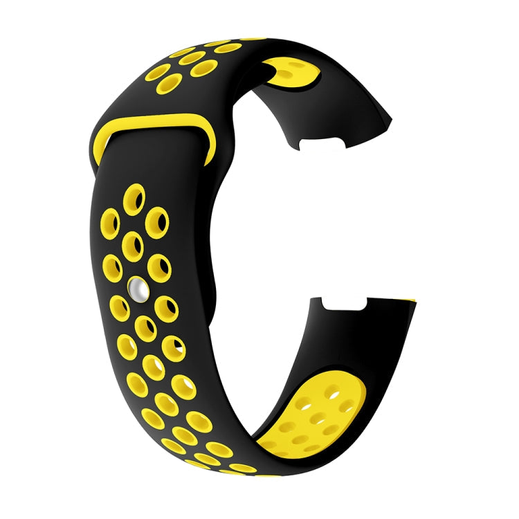 Two-color Round Hole Silicone Watch Band for Fitbit Charge 3, Watch Band Size:145-210mm