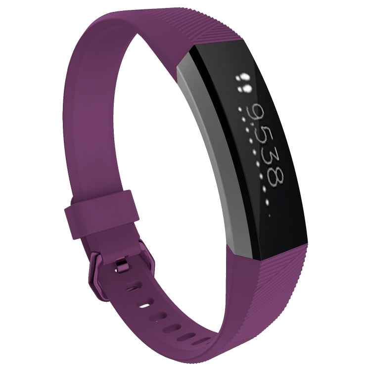 Solid Color Silicone Watch Band for FITBIT Alta / HR, Size: L(Brown), L