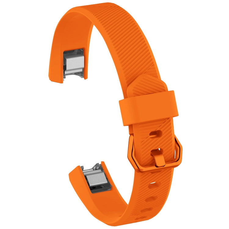 Solid Color Silicone Watch Band for FITBIT Alta / HR, Size: L(Brown), L